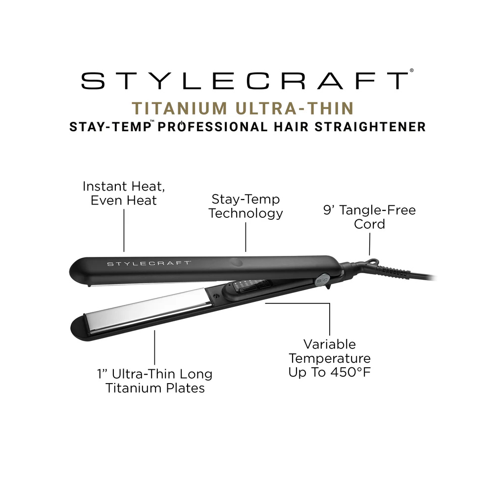 Stylecraft Professional 1" Flat Iron Titanium Plates