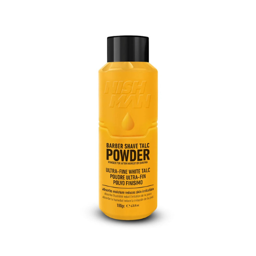 Nishman Barber Talc Powder for After Haircut or Shaving, White, 6.4 oz. 180gr