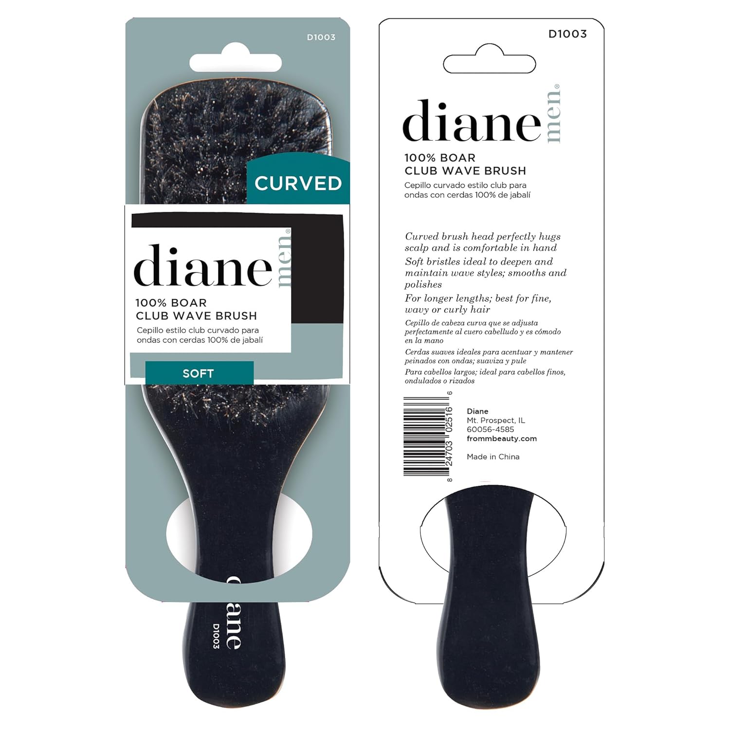 Diane Soft Boar Curved Club Brush D1003
