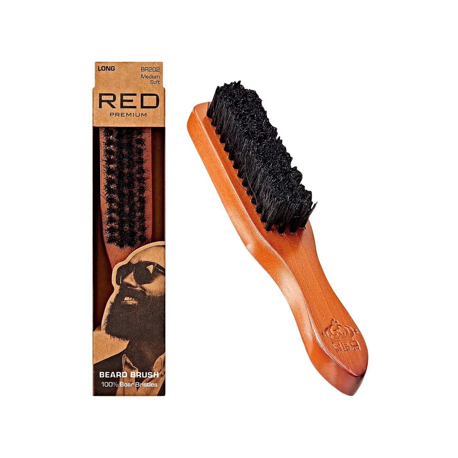 RED by Kiss Premium Beard Soft Long Handle Brush BR202