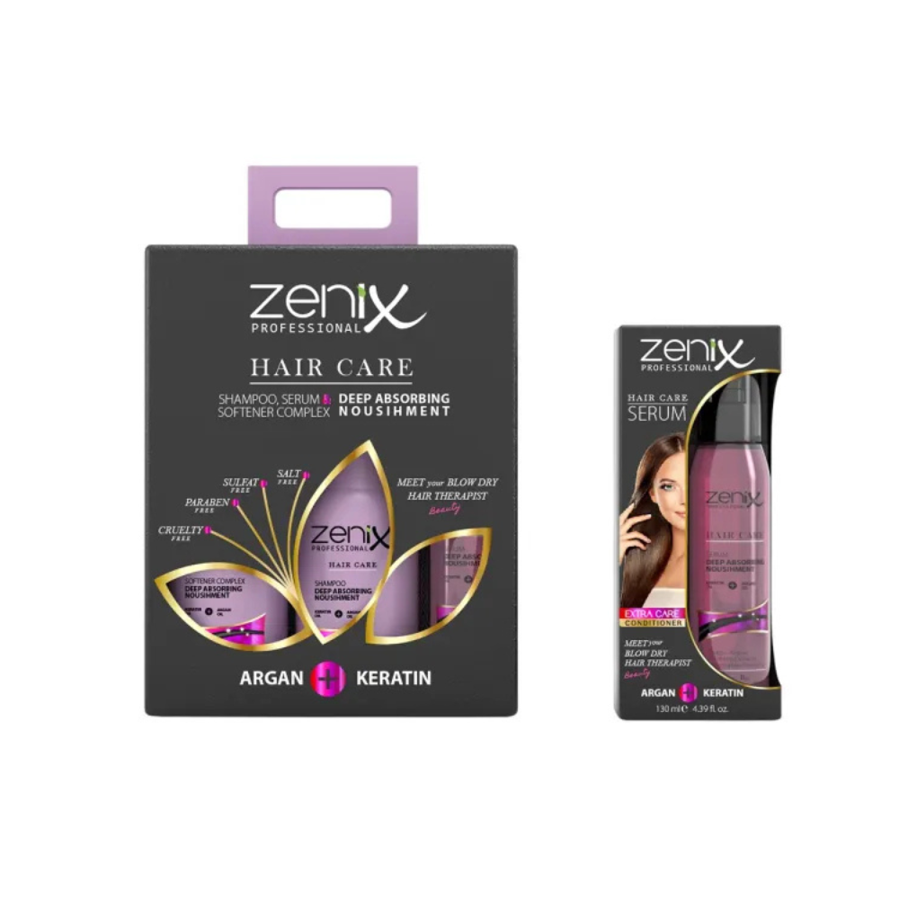 Zenix Hair Argan & Keratin Set Shampoo + Softener + Serum 500ml
